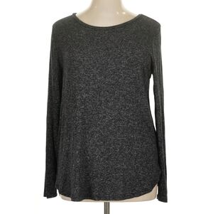 Old Navy Luxe Black Heather Long Sleeve Top